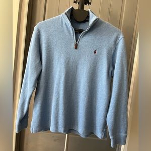 Light Blue Polo 1/4 zip, size Large